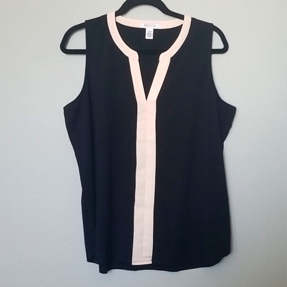 Kenneth Cole Reaction Neutral Office Classy Sleeveless Blouse Large - Picture 1 of 7